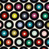 retro vinyl records ~ repeating pattern also available