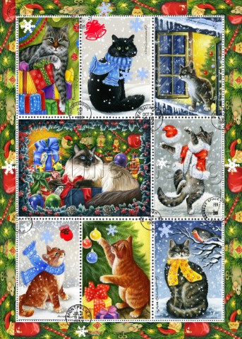 Christmas Cat Stamp Collection 4 crop variant 1