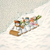 tobogganing snowmen
