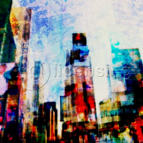 City Collage  New York dark bright