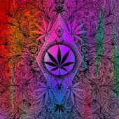 Cannabis Lin Art Pattern (variant 1)