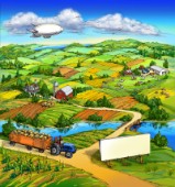 Rural Landscape Illustration