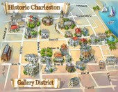 Charleston Gallery District Map Illustration