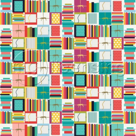 books and journals  also available as a repeating pattern
